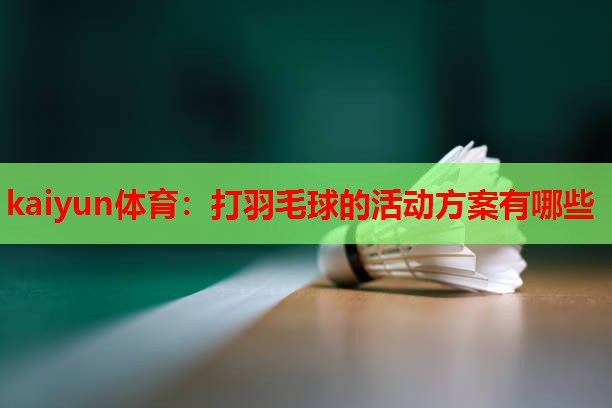 kaiyun体育：打羽毛球的活动方案有哪些